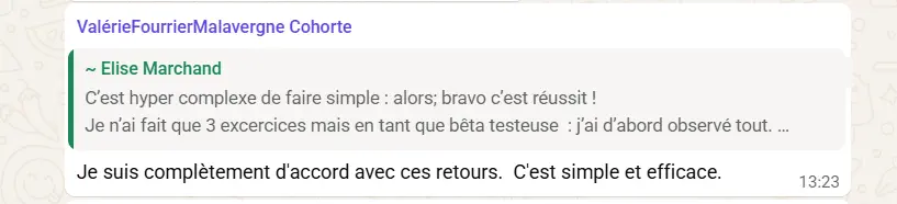 Avis client : application simple et efficace